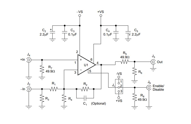 原理图 - Texas Instruments DEM-OPA-SC-1A-EVM评估模块